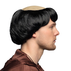 Mníšska parochňa s plešatým miestom, čierna